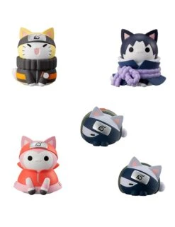 Nyaruto! Battle With Akatsuki Set Of 8 Megahouse Trading Figures